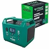 V-TAC Centrale Elettrica Portatile Power Station 600W - Batteria di Accumulo 576Wh - Potenza Max 1000W - AC:220V - Display LED - Ricarica con Pannello Fotovoltaico Opzionale o Alimentatore Corrente