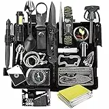 FINIBO Kit di Sopravvivenza 21 in 1, Attrezzatura da Esterno, Set di Emergenza da Esterno con Bussola, Torcia Tattica e Altri Accessori, per Campeggio, bushcraft, Escursionismo, Caccia, Avventura