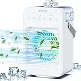 Condizionatore Portatile，ZASTION Condizionatori portatili Mini Refrigeratore d'aria 4 in 1,Oscillazione a 90 °,4 velocità,2 modalità di spruzzo,timer 2/4/6H,Per camera/ufficio/camper…