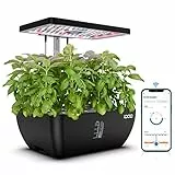 iDOO Giardino Intelligente Wi-Fi con LED Lampada da Coltivazione, 6,5L Sistema di Coltivazione idroponica con Ventola silenziosa, Giardino di Erbe da Interno da 12 baccelli, Altezza Regolabile - 37cm