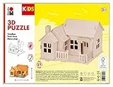 Marabu KiDS-Puzzle 3D in legno a forma di casetta sulla spiaggia, 27 pezzi, circa 19 x 14 cm, Colore, 0317000000013