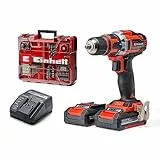 Einhell TE-CD 18/40 Li +69 (2x2,0 Ah) Kit trapano a batteria Power X-Change e set 69 accessori (18 V, mandrino 13mm, incl. 2 batterie da 2,0 Ah e caricabatteria, valigetta e 69 accessori)