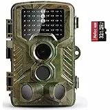 coolife Fotocamera caccia 21MP 1080P HD Macchine Fotografiche da Caccia di Fototrappola con Infrarossi Visione Notturna 82ft 49pcs IR LED 125°Schermo LCD 2.4 con scheda microSD da 32GB
