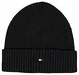 Tommy Hilfiger Berretto Uomo in Maglia Essential Flag Beanie con Cashmere, Nero (Black), Onesize