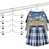 iRenXiao 4 Livelli Grucce in Metallo Pantaloni,Appendini Pantaloni,Grucce Gonne con Clip,Grucce Pantaloni Salvaspazio per Pantaloni e Gonne,Asciugamani,Pantaloncini,2 Pezzi