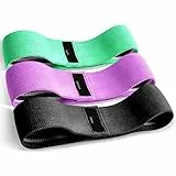 Set di 3 fasce di resistenza in tessuto con 3 livelli di resistenza per fianchi e glutei, fasce antiscivolo per esercizi di resistenza per donne e uomini, allenamento di forza, yoga, pilates, fitness