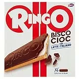 Pavesi Ringo Bisco Cioc Latte, Biscotto con Ripieno al Latte e Copertura di Cioccolato per Snack Dolce e Gustoso per la Merenda - Confezione da 6 Snacks - 162 g