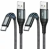 ZKAPOR Cavo USB Type-C [2Pezzi, 1M], 3A Ricarica Rapida Nylon Intrecciato Compatibile per iPhone 15/15 Pro Max, Samsung Galaxy S23/S22/21, Note 10, Huawei P40/P30, Google Pixel -Grigio