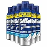 Gillette Series SCHIUMA DA BARBA AMMORBIDENTE Con Burro Di Cacao, Protezione Completa Dalle Irritazioni, Aiuta A Proteggere Da Tagli, Bruciature, Irritazioni E Arrossamenti, 250ml X6