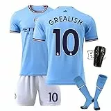 Generico 2023/2024 Maglie da Calcio Manchester Cities Home Team, Calcio T-Shirt con Calzini Shorts per Bambini Pantaloncini Bambino Haaland_Maglia da Calcio per Bambini Viola,28