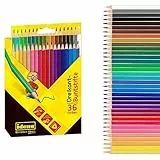 Idena 36 Matite Colorate senza Legno per Dipingere, Disegnare, Scrivere e Colorare, Matite Colorate a Forma Triangolare Ergonomica per l'Asilo, La Scuola e il Tempo Libero