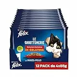 Felix, Le Ghiottonerie Cibo Umido per Gatti con Manzo e Pollo 48 buste da 85 g Ciascuna Uomo, &, Confezione confezione