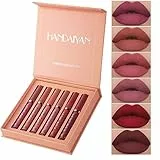 Rechoo 6 Coloro Rossetto Liquido Set, Lucidalabbra impermeabile, Rosso Nude Rossetto Lunga Durata, Non-stick Cup Waterproof Liquid Lipstick for Makeup Cosmetics