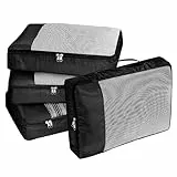 Organizer Valigia Organizzatori Valigia Viaggio Organizer Valigia Salvaspazio Organizer Viaggio per Biancheria Intima Calzature Vestiti 4 Pezzi Nero