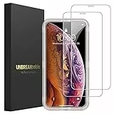 UNBREAKcable [2-Pezzi Pellicola Vetro Temperato per iPhone X/XSPRO - 9H Durezza, Vetro Temprato Premium Doppia Difesa per iPhone X/XS/11 PRO 5.8”- [Anti-graffio, Anti-Impronta, Senza Bolle]