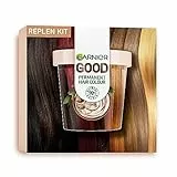 Garnier Colorazione permanente per capelli per capelli intensi e di lunga durata, colorazione fino a 8 settimane di colore brillante, senza ammoniaca, 6.0 mochaccino marrone, Good Refill
