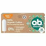 o.b. Assorbenti Interni, Organic Super, 100% Cottone Biologico, 16 Tamponi, color White