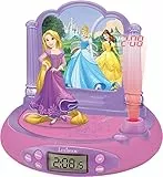 Lexibook Disney Principessa Rapunzel Radiosveglia con proiettore, Luce notturna integrata, proiezione del tempo sul soffitto, effetti sonori, funzionamento a batteria, Rosa/Viola, RP515DP