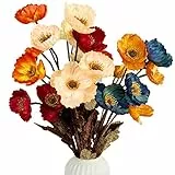 RelatoHolife 6 Pcs Papaveri Artificiali Fiori Finti Per Vasi Alti 59 Cm Papaveri Finti Fiore Seta Stelo Lungo Per Casa Giardino Matrimonio Centrotavola Vacanza Autunno Decorazioni (Colori Misti)
