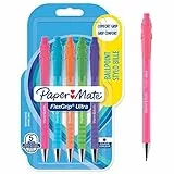 PAPER MATE Flexgrip Ultra penna a sfera | punta media (1 mm) | blu | colori Retro | confezione da 5