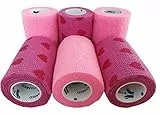 PintoMed Bendaggio COESIVO - 3 Rosa + 3 Love Garza Elastica, 6 Rotoli x 7.5 cm x 4.5 m Flessibile, autoadesive, qualità Professionale, Primo Soccorso - Sports Wrap Cohesive Bandage - Confezione da 6