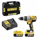 DEWALT DCD996P2-QW Trapano Avvitatore a Percussione, 3 velocità, 5.0 Ah, Motore Brushless, con Doppia Batteria in Valigetta, 18 V, 2