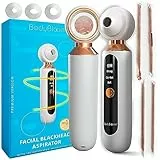 Bodyblooms® Aspira punti neri professionale luxury con lente di ingrandimento e luce integrata. Aspiratore punti neri viso professionale ricaricabile per pulizia viso punti neri rimozione acne e sebo