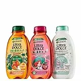Garnier Ultra Dolce Shampoo e Balsamo 2in1, Con Delicatezza d'Avena, Albicocca e Fiori di Cotone, Ciliegia e Mandorla, 300 ml