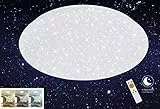 Briloner Leuchten Plafoniera a LED da soffitto – Dimmerabile, Design con Stelle, Regolazione della Temperatura di Colore con Telecomando, 40W, 4000 lm, Bianco