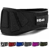 Roar® Cintura da Palestra per Sollevamento Pesi - Power Belt per Crossfit, Powerlifting, Weightlifting, Fitness eserzio, Bodybuilding, Gym. Cintura da Allenamento (Nero, M)