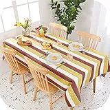 UMI Tovaglia Resistente alle Macchie Rettangolare Impermeabile per Tavolo Sala da Pranzo 130x130cm Rosso+Giallo 1 Pezzo