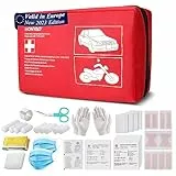 HONYAO® Kit di Pronto Soccorso Auto, Kit Primo Soccorso Conforme Alla più Recente Norma DIN 13164, Borsa Pronto Soccorso per Auto Moto Camion Roulotte Viaggio Campeggio Casa