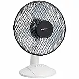 Amazon Basics - Ventilatore oscillante da tavolo, a 3 velocità, 40 W, Nero