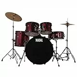 NATAL - DNA F22 5 PEZZI RED SPARKLE - BLACK HARDWARE,Set Batteria Acustica, Colore Red Sparkle