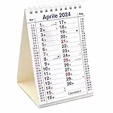 Calendario 2024 da tavolo scrivania misura 10X15 cm festività italiane con 14 Mesi. Ideale per piccoli appunti sulla scrivania in ufficio casa e lavoro