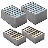 beifon 4 Pezzi Organizer per Armadio Cassettiera per Jeans Scatola Portaoggetti Impilabile Organizer Armadio per Pantaloni Sistema Organizzatore per Cassetti Portaoggetti (A) (grigio-3)