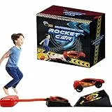 PLIENG Stomp Dueling Rocket Car Launch Toys per Bambini, Lanciatore di Macchinine E Rampa Ideali per Esterni E Interni, Regali per Ragazzi E Ragazze,StompRacers-Red