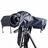 ZWOOS Pioggia Fotocamera Protettore Antipioggia per Macchine Fotografiche Canon, Nikon e altre Fotocamere DSLR, Nero