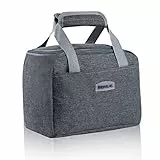 UKOFEW Borsa Termica Pranzo, 6.6L Borsa Termica Piccola, Impermeabile Borsa Porta Pranzo, Borsa Frigo Pranzo Portatile per Ufficio Scuola Viaggi Campeggio All'aperto Picnic(Grigio)