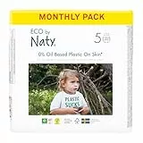 Eco by Naty Pannolini per bambini - Pannolini ecologici a base vegetale, ottimi per la pelle sensibile del bambino e aiutano a evitare le perdite (Taglia 5, 132 unità)