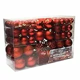 Wohaga - Set di palline di Natale da 100 pezzi, colore rosso