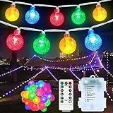 RJEDL Catena luminosa per esterni, funzionamento a batteria, 11 m, 100 LED, con 8 modalità, IP67, impermeabile, per Halloween, Natale, interni, esterni, giardino, multicolore