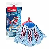 Vileda SuperMocio 3Action ricambio | confezione da 1| adatto per il Sistema lavapavimenti Vileda SuperMocio | per tutti i tipi di pavimento | rimuove oltre il 99% dei batteri solo con acqua