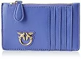 Pinko Airone CARDHOLDER Sheep Nappa, Accessori da Viaggio-Portafogli Donna, W25Q_Blu di Corsica-Antique Gold, U