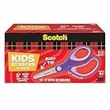 Scotch Forbici scozzesi per bambini [smussate e appuntite]: 5-inch blunt kid scissor [12-pack] (Blu) / 12-pacco blunt