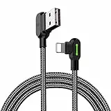 mcdodo Cavo USB ad angolo retto,cavo di ricarica a 90 gradi Adattatore connettore USB reversibile con sincronizzazione rapida dei dati,funziona con il Phone 12 11pro max/X XR Max 8 7 Plus 0.5M