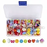 Bottoni Caramella Colori Cucito Bottoni in Resina con Scatola di Plastica per Il Mestiere di Cucito Scrapbooking e Fai Da Te a Mano Ornamento 235 Pezzi