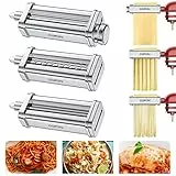 Attaccamento per Pasta per KitchenAid Robot da Cucina, 3 in 1 Accessorio per Macchina per la Pasta, Rulli per Pasta, Tagliapasta Spaghetti E Tagliapasta Per Fettuccine, COFUN Accessori per Pasta