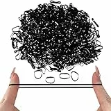 Elastici per Capelli in Gomma Nero 200Pcs-Cravatte Neri Per Le Donne Ragazze Trucco Stage Acconciatura da Sposa Elastici per Treccia…