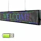 VEVOR Insegne Luminose 40 x 8 pollic LED Pubblicità Schermo Scorriment Segnale Scorrevole a LED a Sette Colori per Negozi, Hotel, Vetrine, Centri Commerciali, ecc